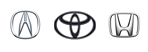 Automotive logos: Acura, Honda, Toyota
