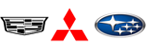 Automotive logos: Cadillac, Mitsubishi, Subaru